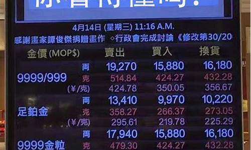 价查询表_澳门金店最新金价表